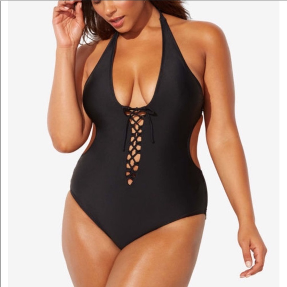 Ashley Graham Swimsuits for All Tie Up One Piece
